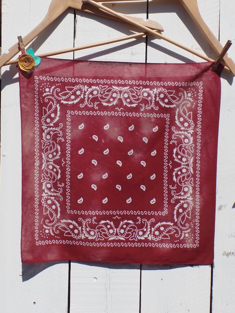 Tie-Dye Burgundy Scarf 100% Cotton Hand Crafted